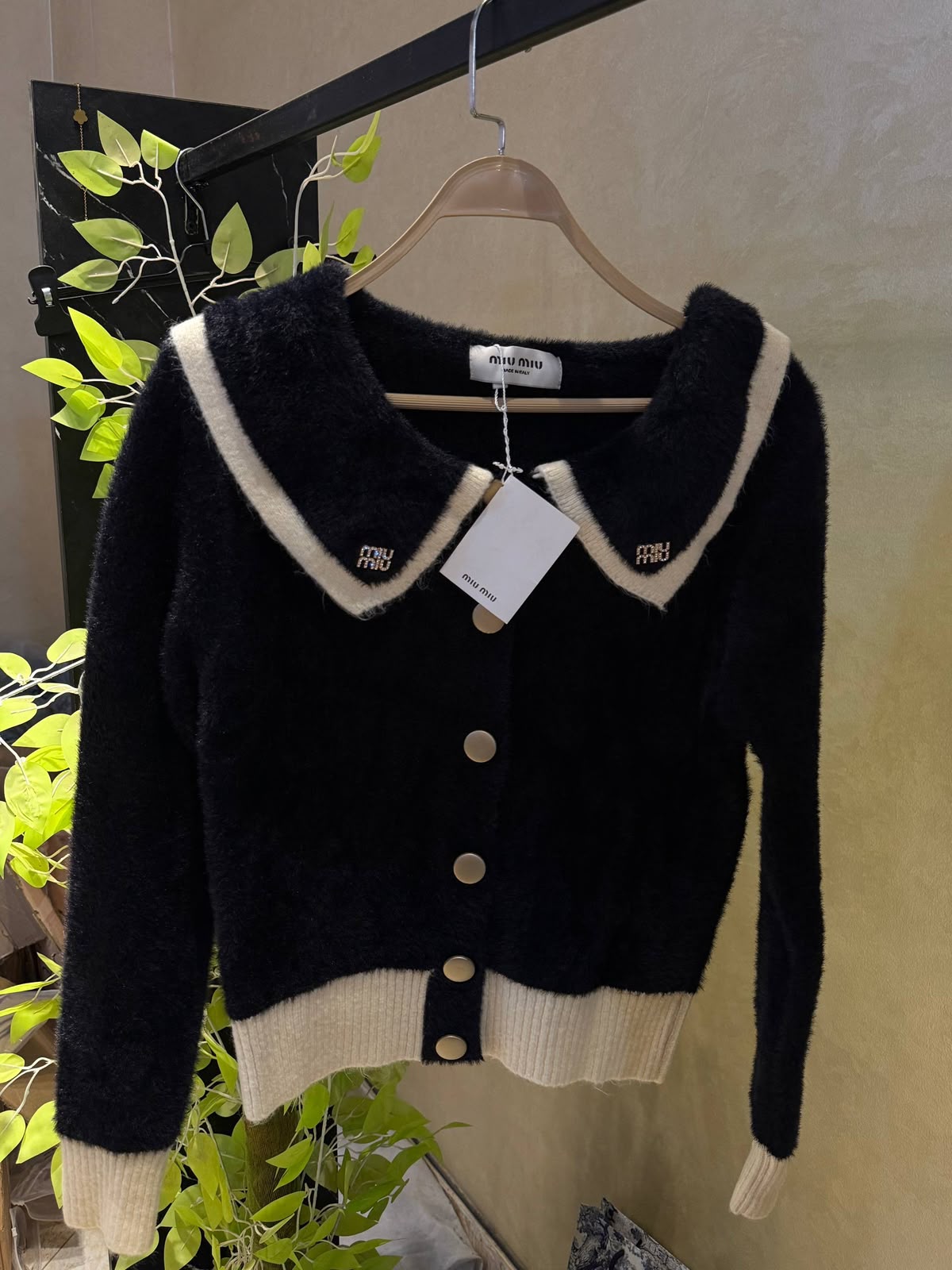Miu Miu Fluffy Yarn Knit Jacket