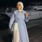 Blue Striped Wrap Long Shirt