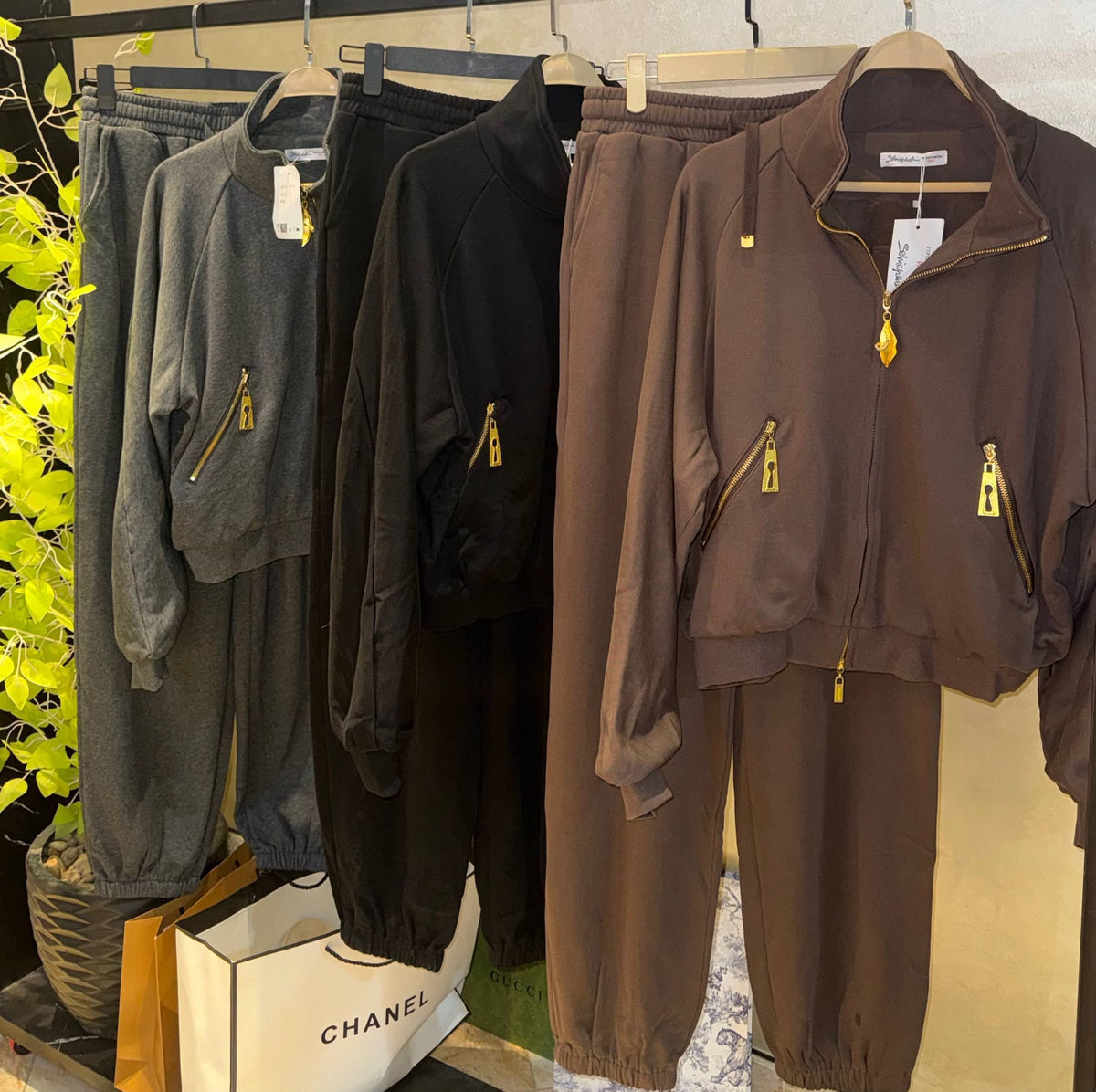 Schiaparelli Mock-Neck Zip-up Jacket and Matching Sweatpants