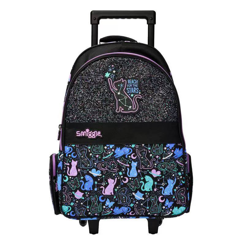 Smiggle Wild Side Trolley Backpack With Light Up Wheels