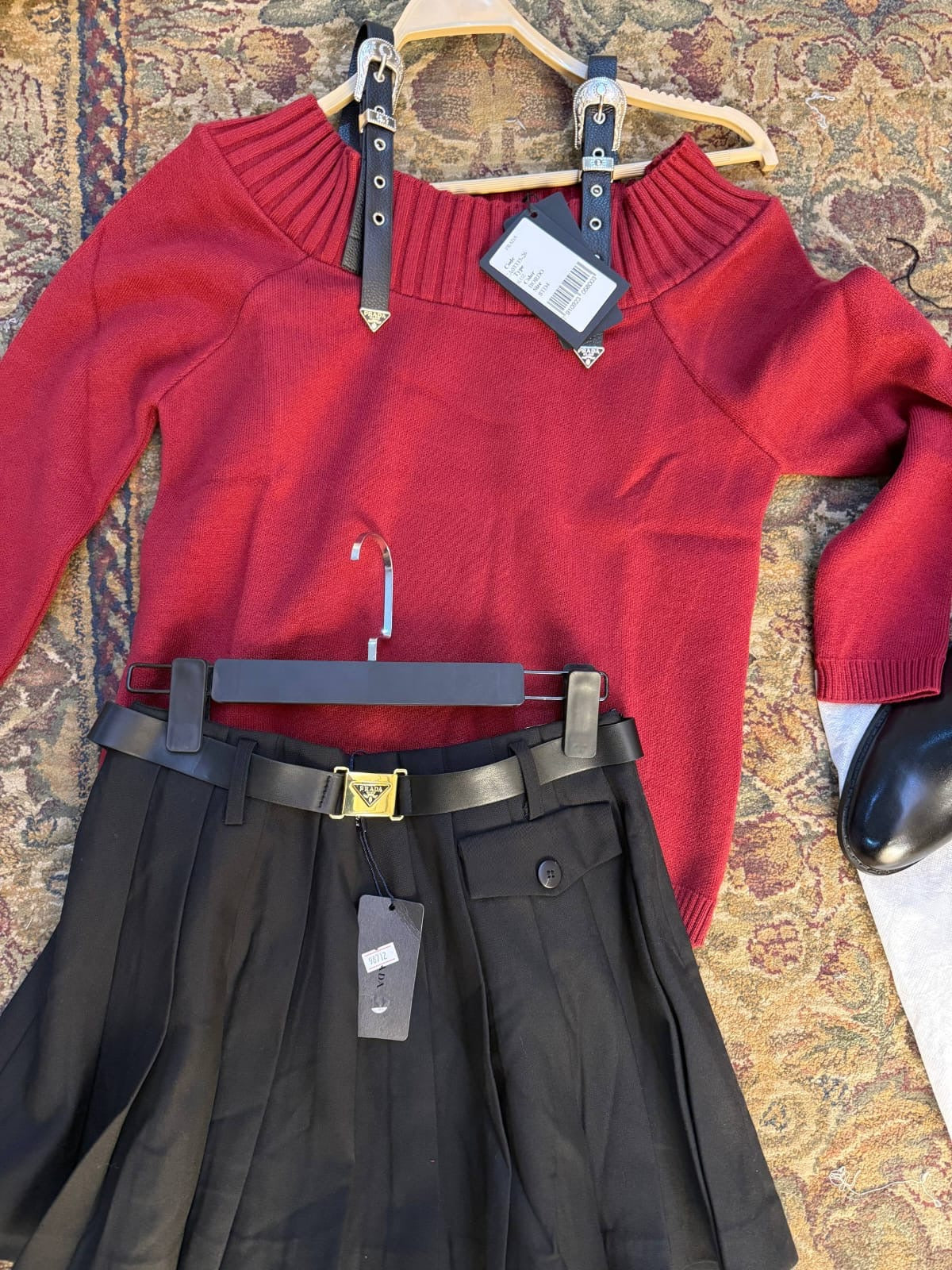 Prada Off Shoulder Knit Sweater