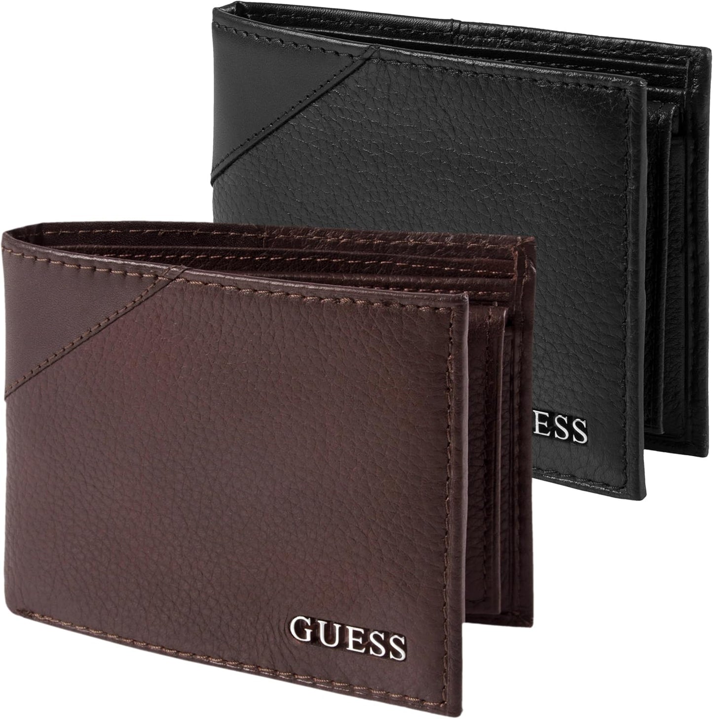 Guess Mens Textured Bi-Fold Passcase Wallet