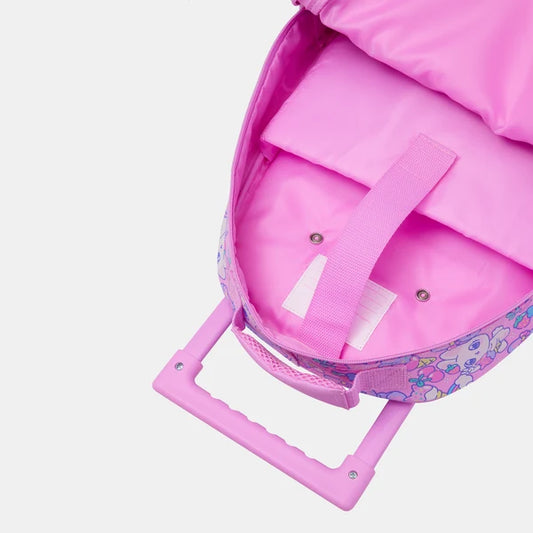 Smiggle Bright Eyes Trolley Backpack With Light Up Wheels - Pink