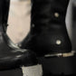 Studded Leather Mid-Calf Boots