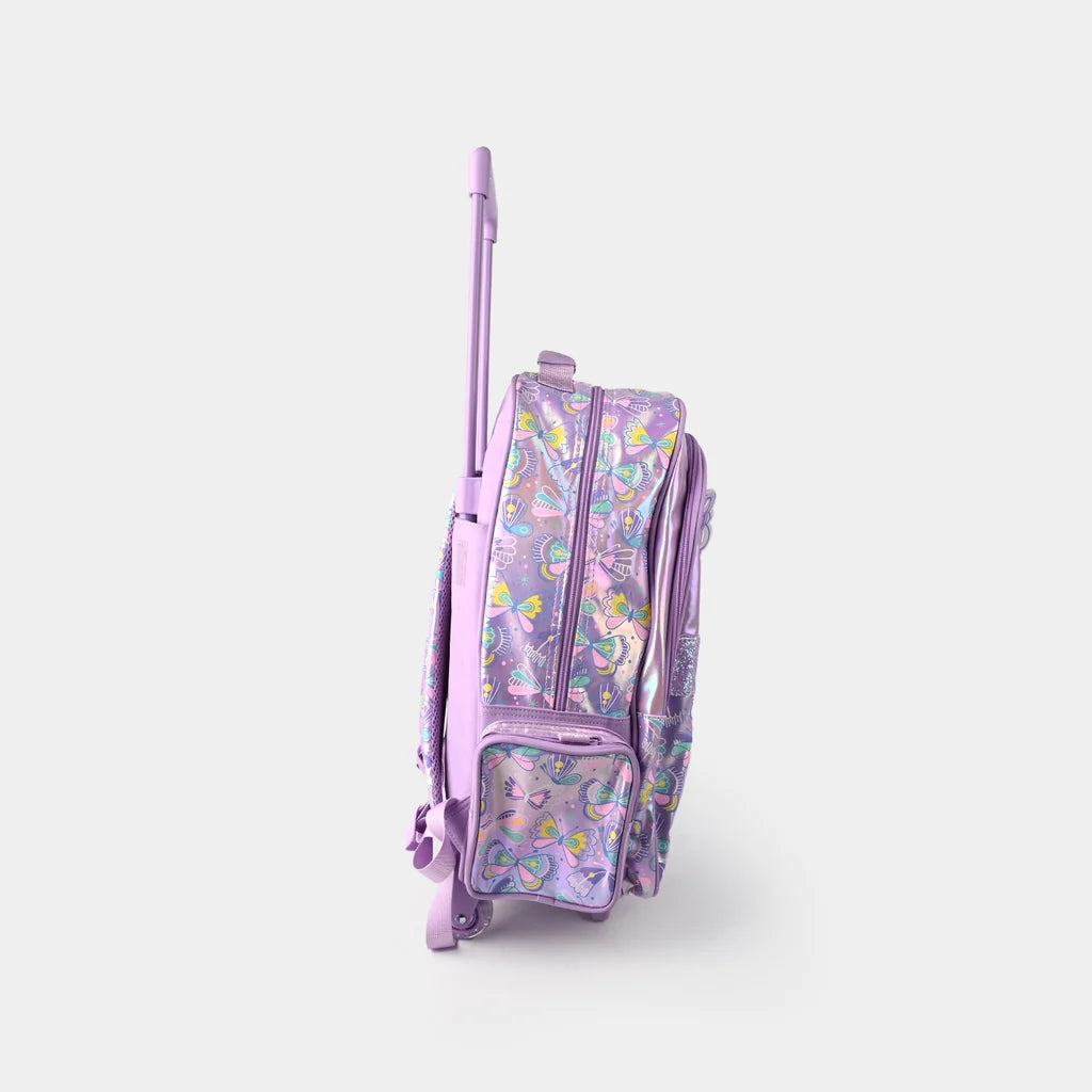 Smiggle Flutter Trolley Backpack With Light Up Wheels