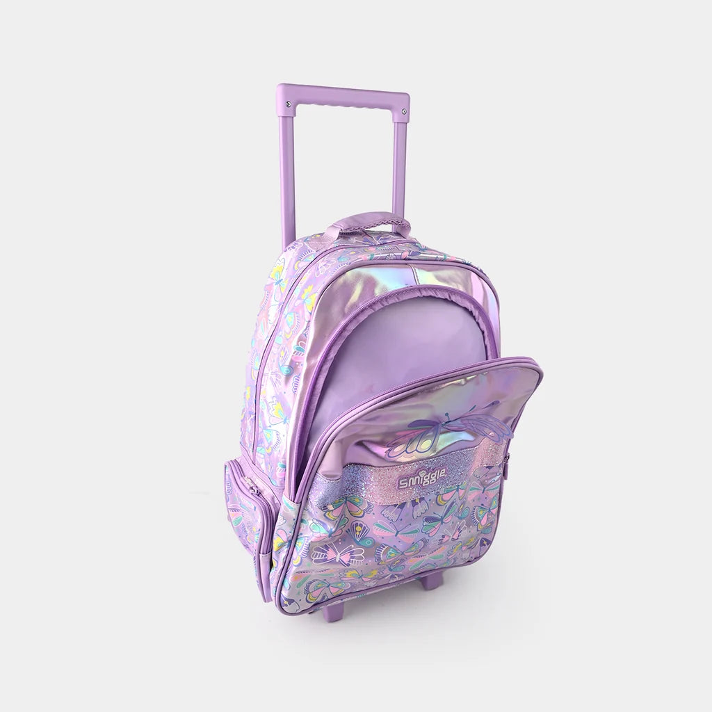 Smiggle Flutter Trolley Backpack With Light Up Wheels
