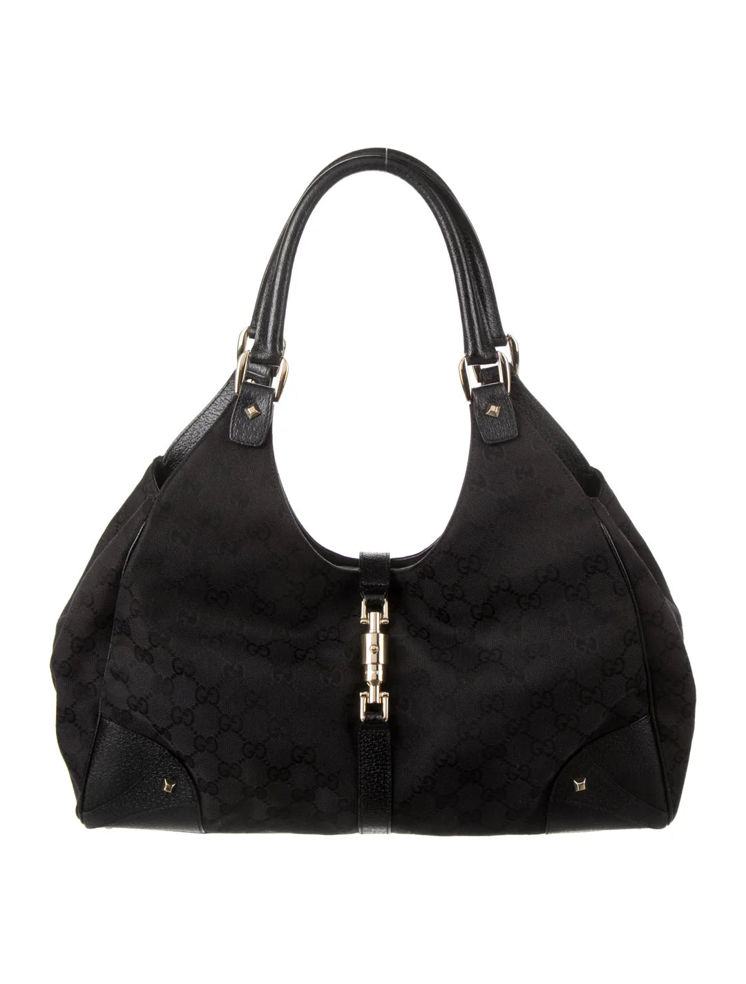 Gucci  GG Canvas Nailhead Jackie Bardot Bag