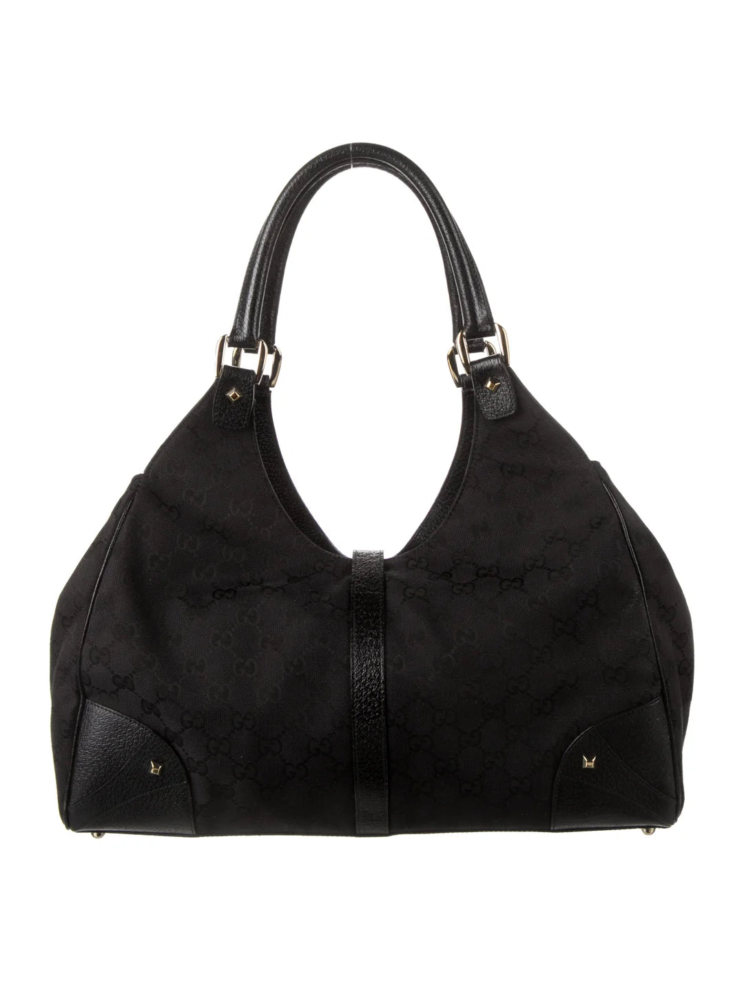 Gucci  GG Canvas Nailhead Jackie Bardot Bag