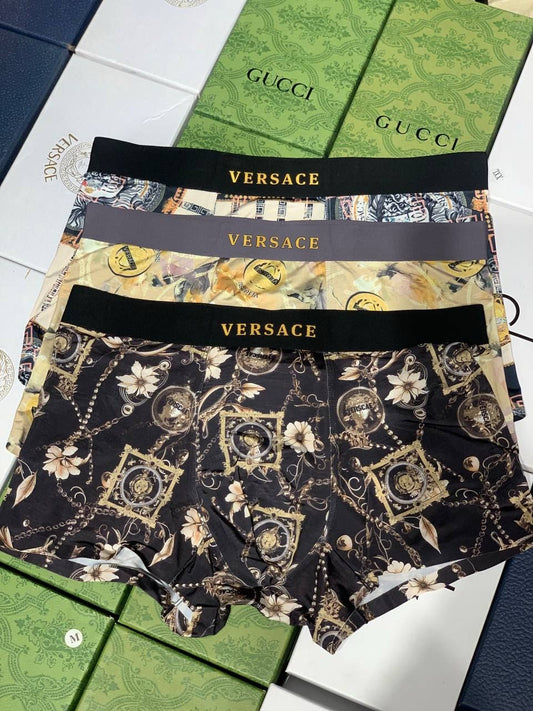 Men's Boxer Briefs, Black and Gold, Mixed Colors, Breathable, Soft, Comfortable, Cotton, Stretchy,