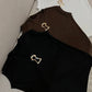Gold Accent Cut-Out T-Shirt