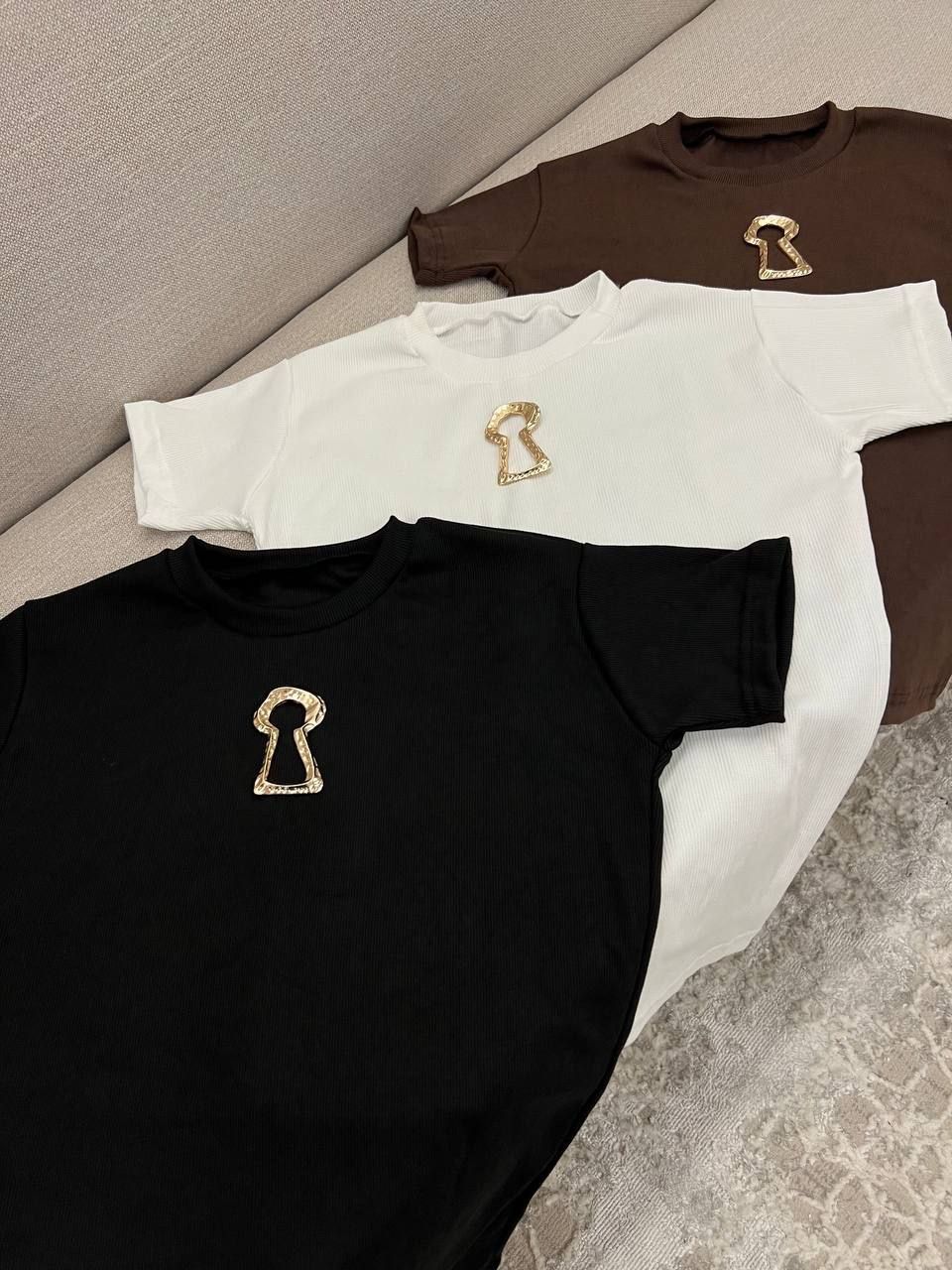 Gold Accent Half Sleeve T-Shirt
