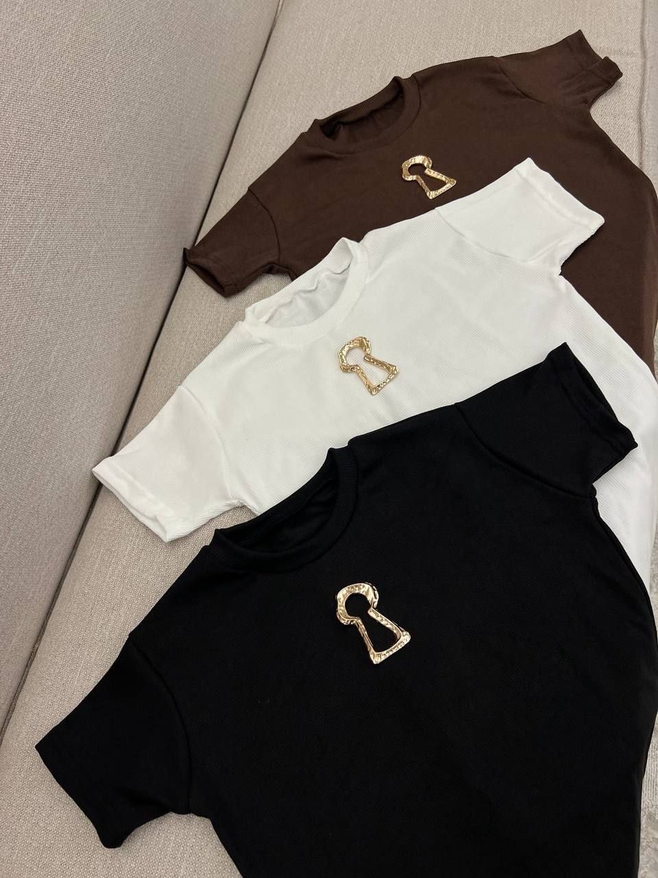Gold Accent Half Sleeve T-Shirt