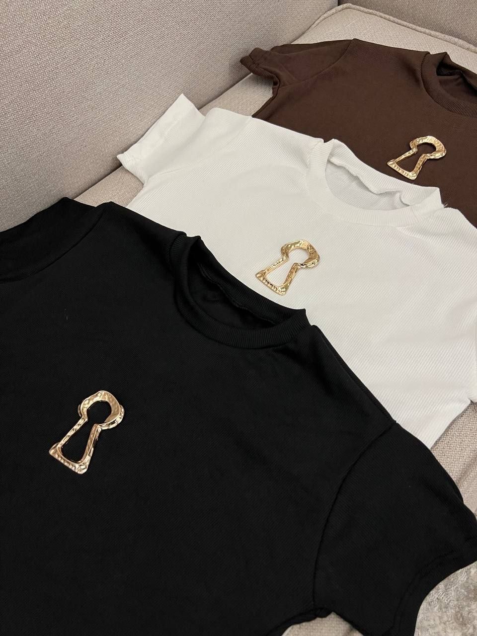 Gold Accent Half Sleeve T-Shirt