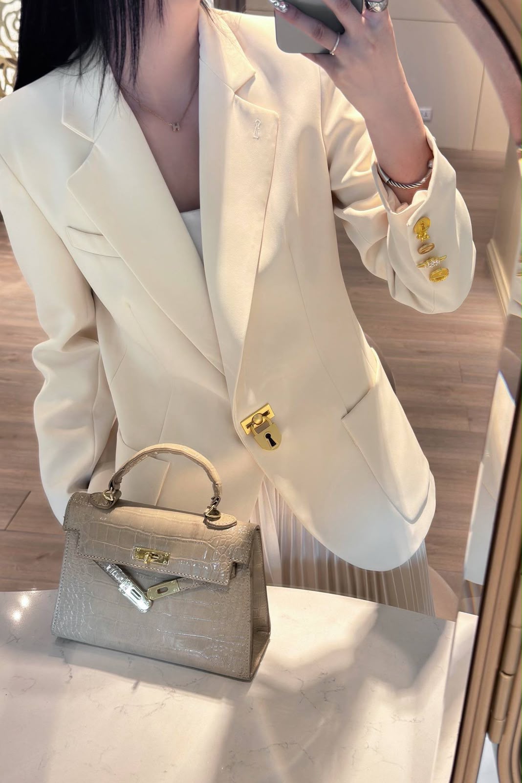 Schiaparelli Padlock-Detail Single-Breasted Blazer