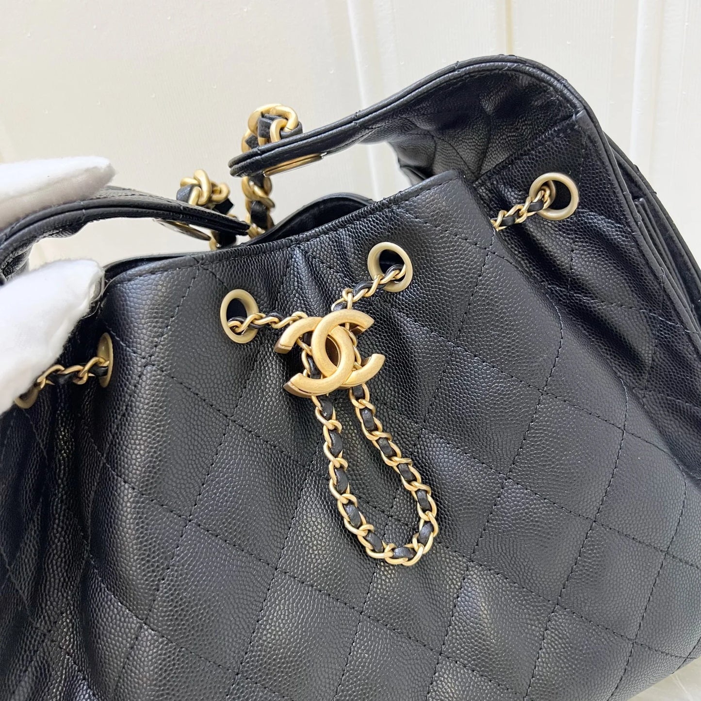 Chanel 25 Small Hobo Bag in Black Caviar and AGHW