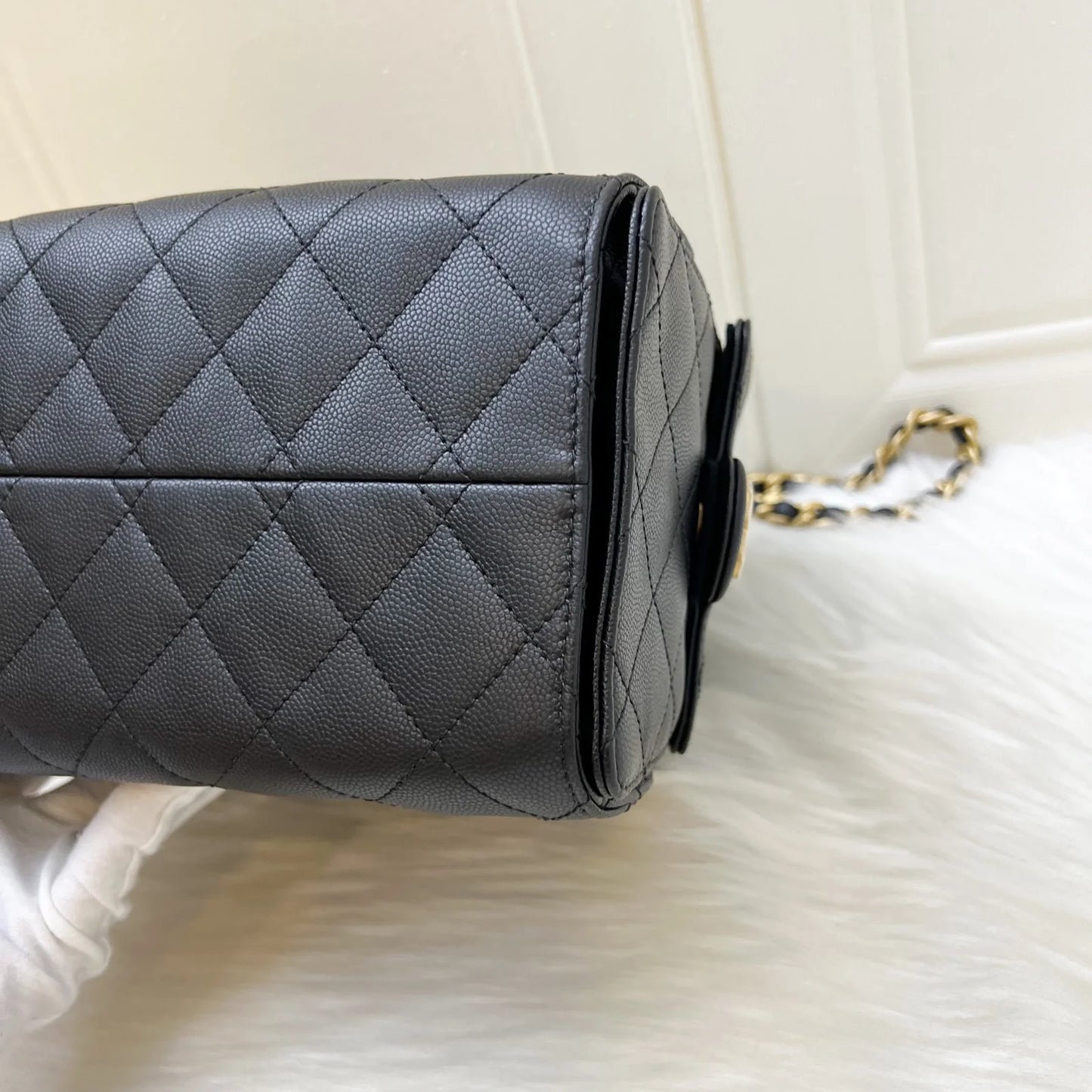 Chanel 25 Small Hobo Bag in Black Caviar and AGHW