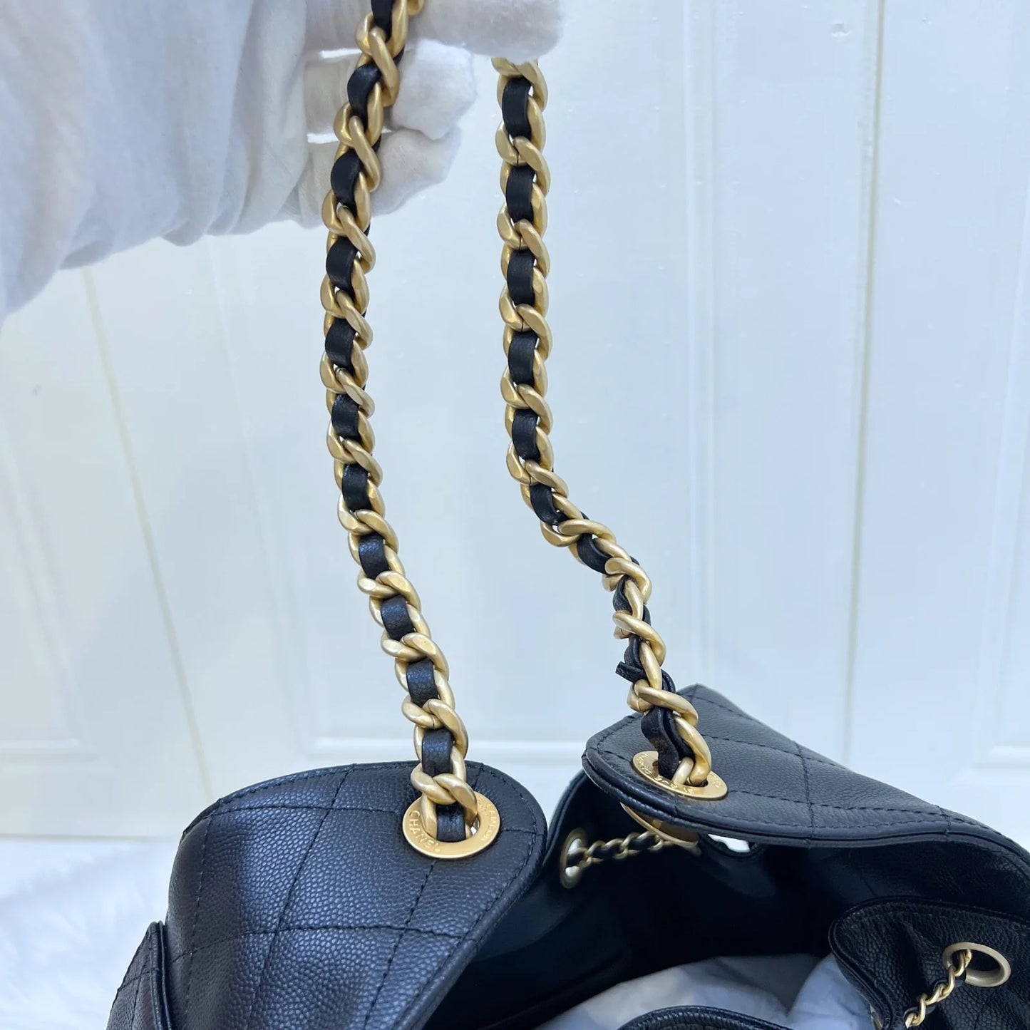 Chanel 25 Small Hobo Bag in Black Caviar and AGHW