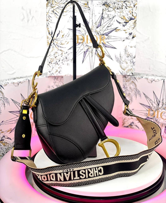 Dior Black Mini Saddle Baguette