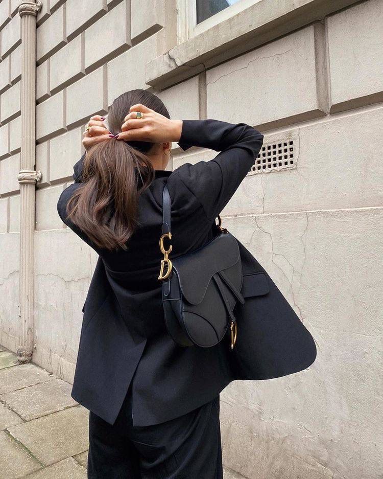 Dior Black Mini Saddle Baguette
