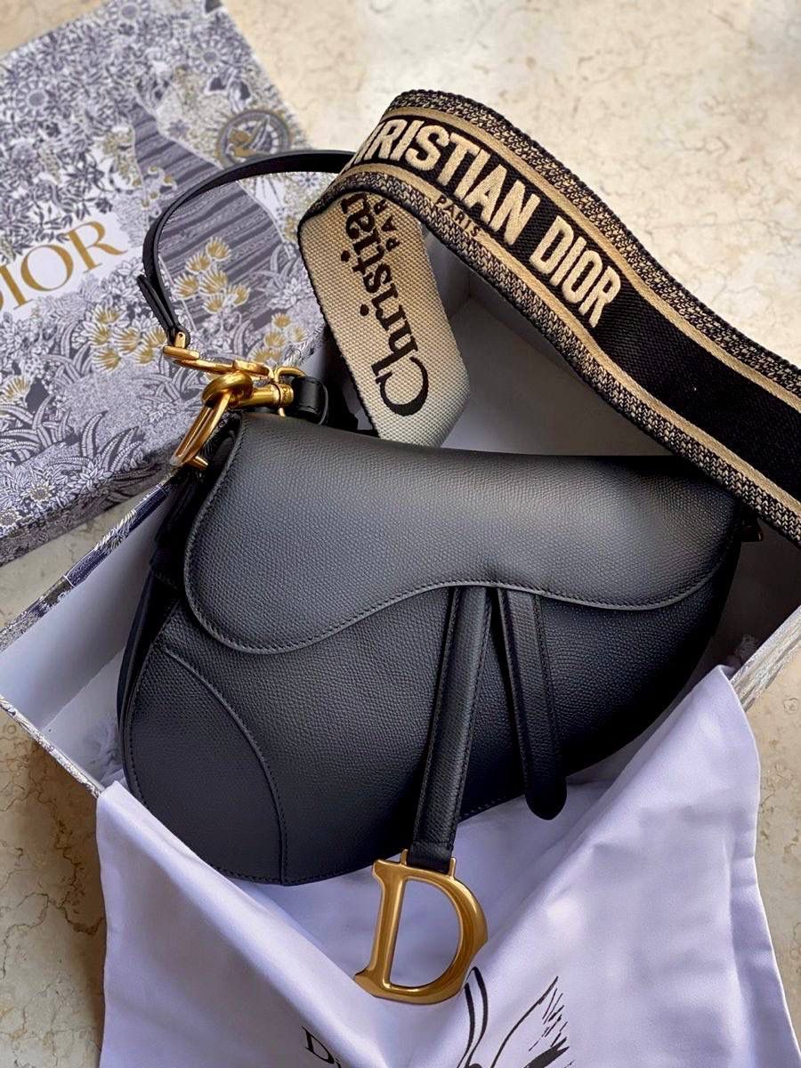 Dior Black Mini Saddle Baguette