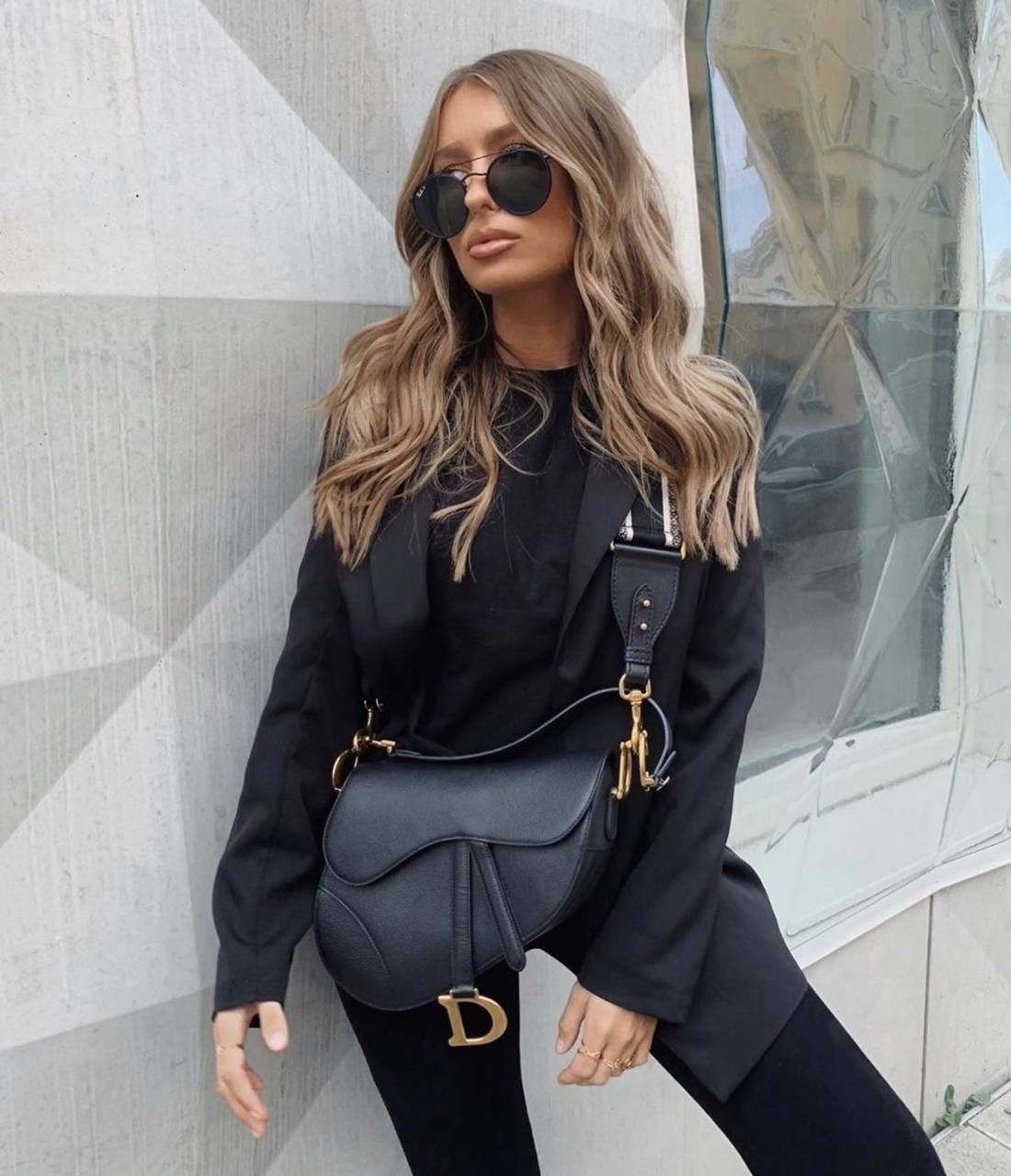 Dior Black Mini Saddle Baguette