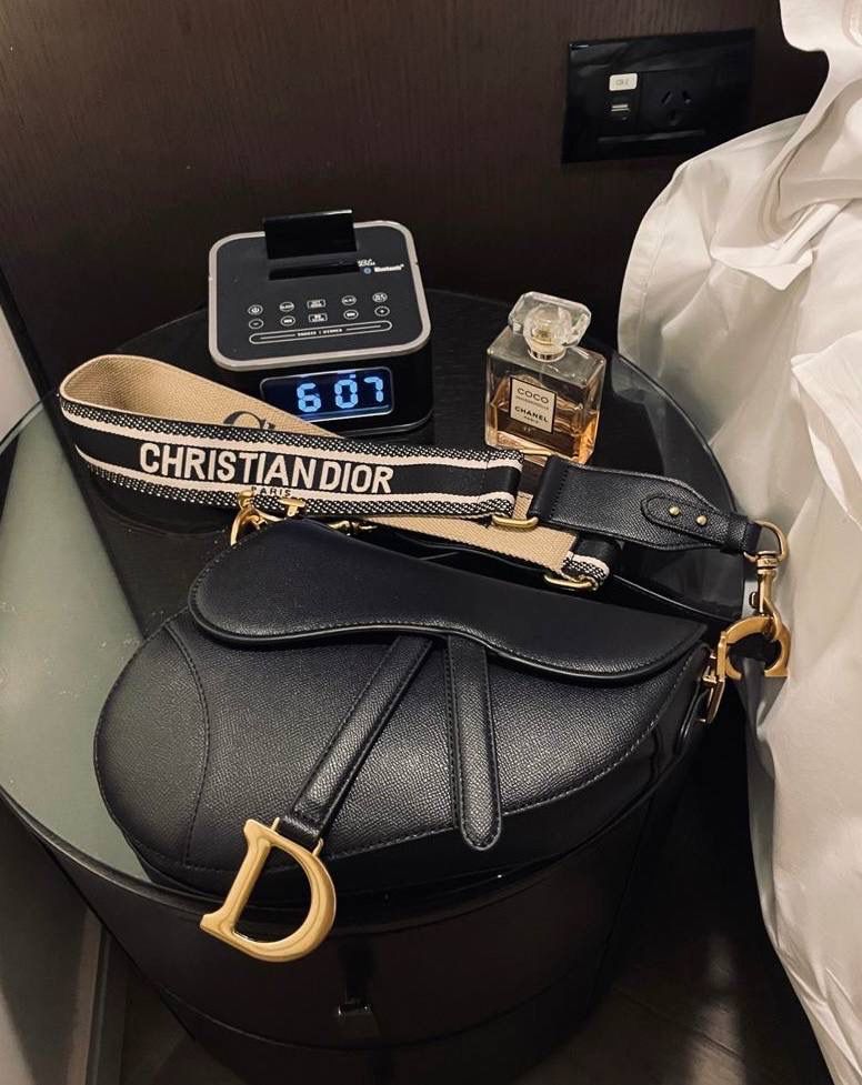 Dior Black Mini Saddle Baguette