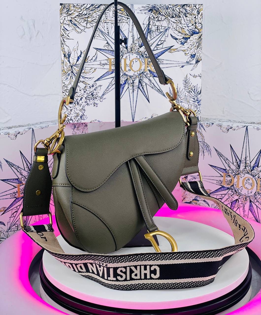Dior Black Mini Saddle Baguette