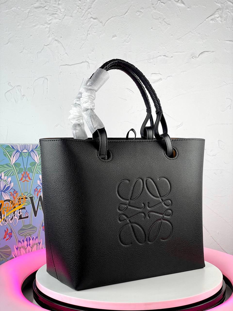LOEWE SMALL ANAGRAM LEATHER TOTE BAG