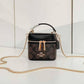 Coach AvaCrossbody Cow Leather Box Bag Shoulder Bag Crossbody Bag Handbag Small Size Women's Dark Brown & Black