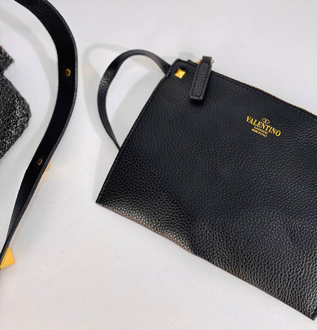 VALENTINO WOMEN'S ROMAN STUD RAFFIA BAG