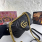 Gg marmont flap leather crossbody bag