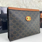 Celine Triophee Logo Pouch Clutch Bag