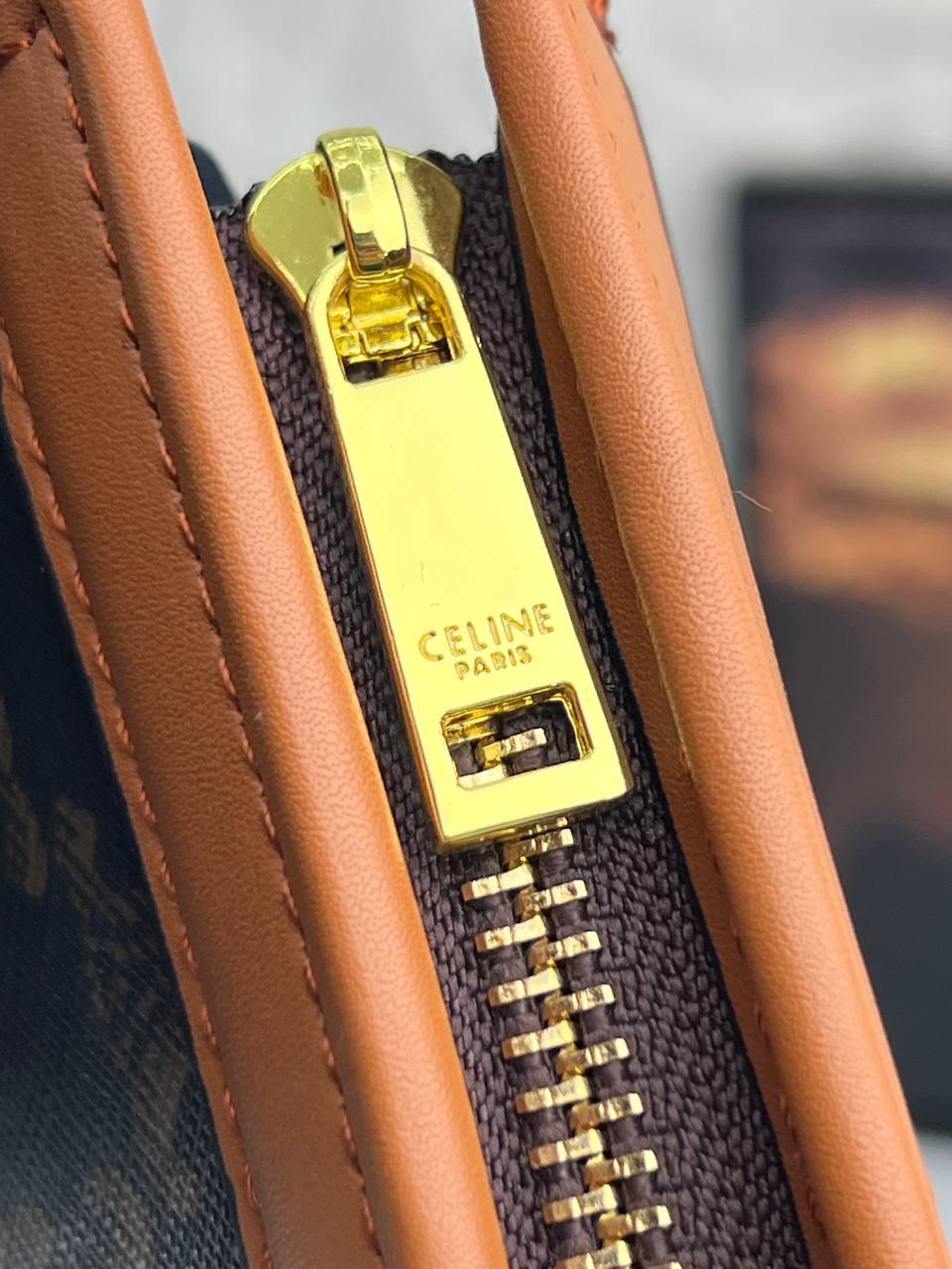 Celine Triophee Logo Pouch Clutch Bag