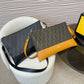 FENDI FF JACQUARD AND SMOOTH LEATHER SHOULDER BAG