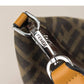 FENDI FF JACQUARD AND SMOOTH LEATHER SHOULDER BAG