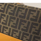 FENDI FF JACQUARD AND SMOOTH LEATHER SHOULDER BAG