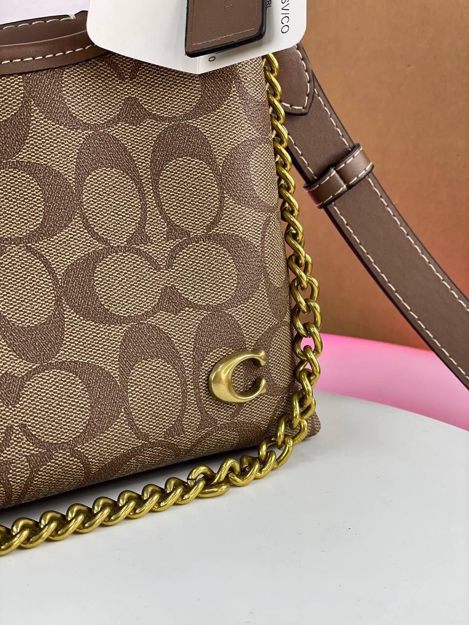 Teri Shoulder Bag In Signature Canvas Brown Black