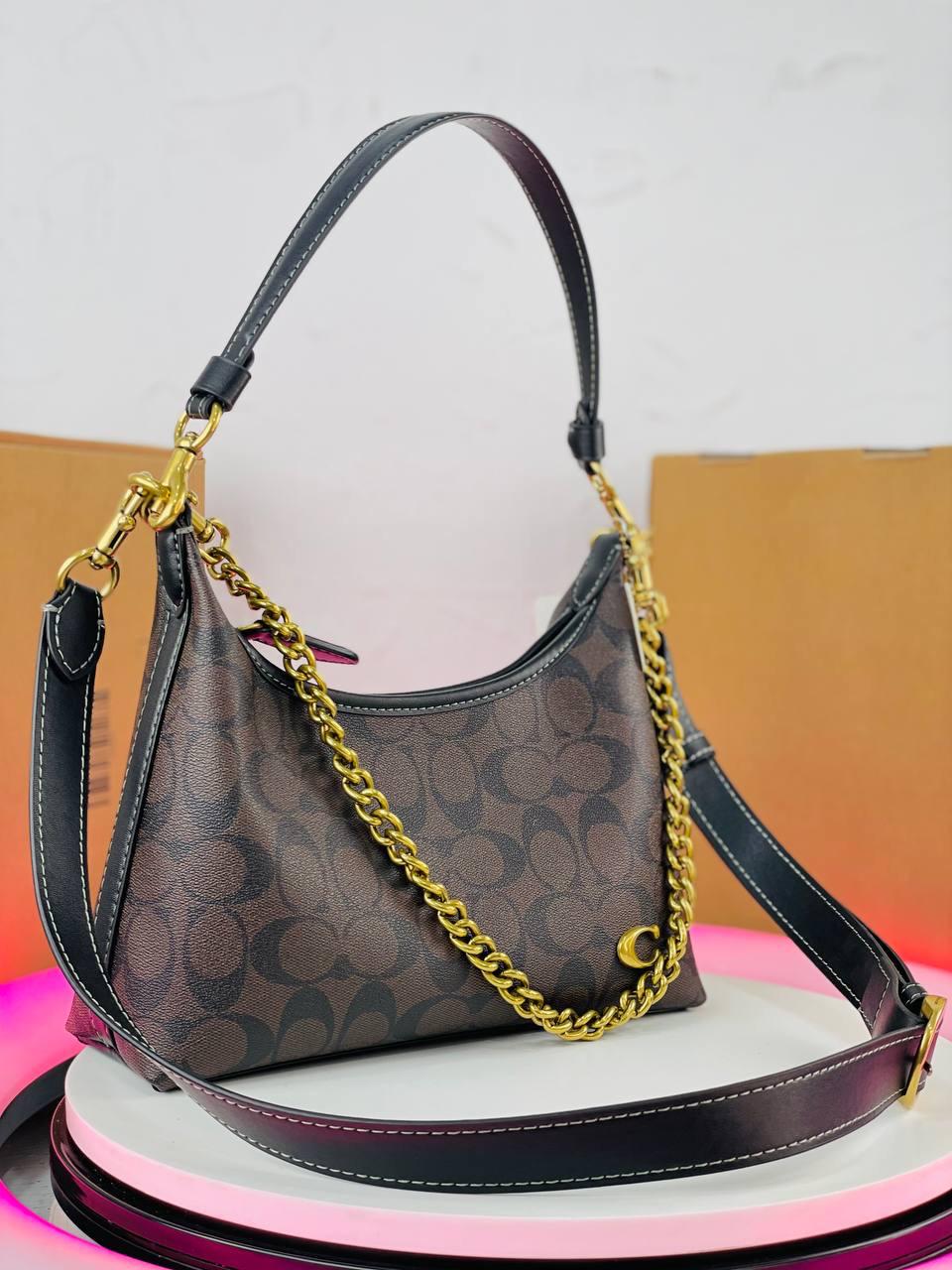 Teri Shoulder Bag In Signature Canvas Brown Black