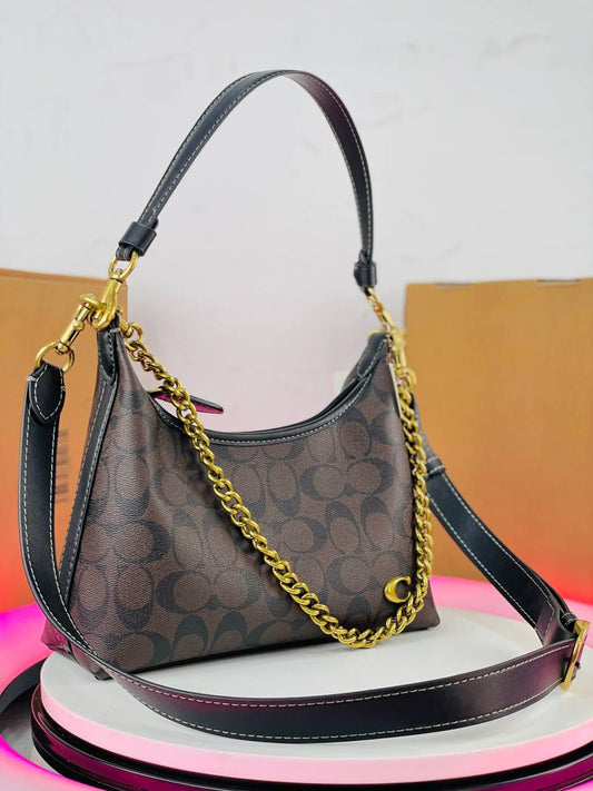 Teri Shoulder Bag In Signature Canvas Brown Black