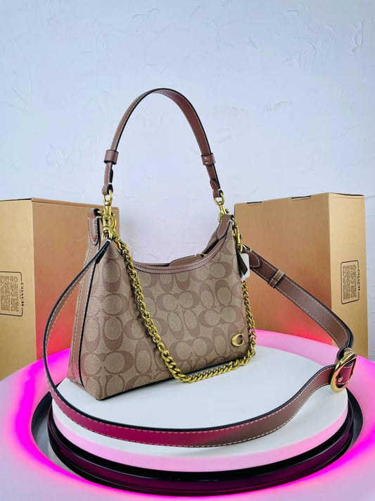 Teri Shoulder Bag In Signature Canvas Brown Black