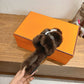 Hermes slippers with soft fur