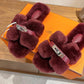 Hermes slippers with soft fur