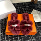 Hermes slippers with soft fur