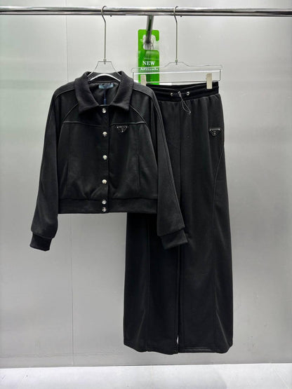 Elegant black Prada tracksuit