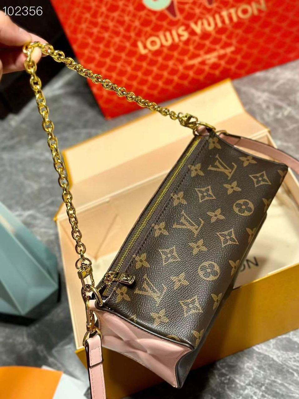 Louis Vuitton Monogram Pochette with Gold Chain