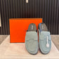 Hermes Suede Calfskin Go Mules