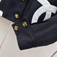 Chanel-style cropped black blazer