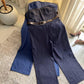 Denim Belted Jumpsuit