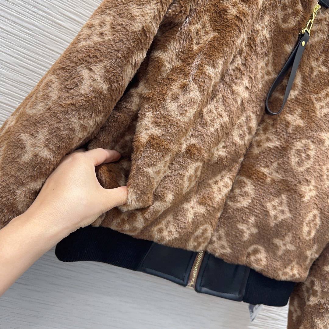 Louis Vuitton Monogram Fleece/Shearling Jacket
