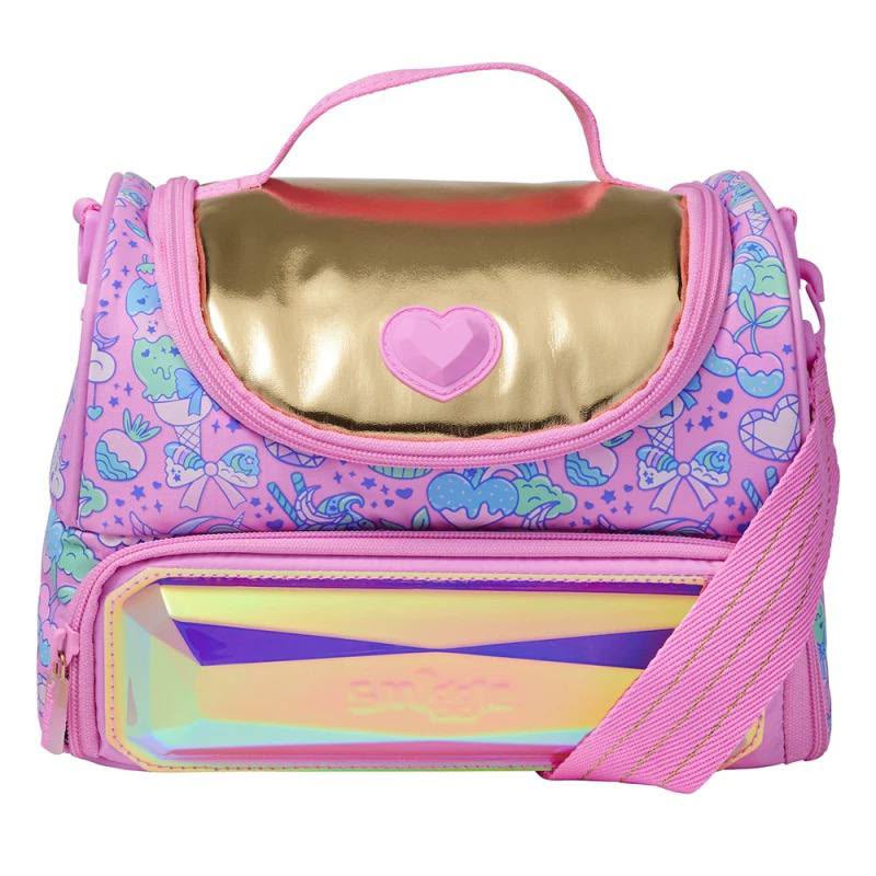 Smiggle Pink Large Radiant Double Lunchbox With Strap